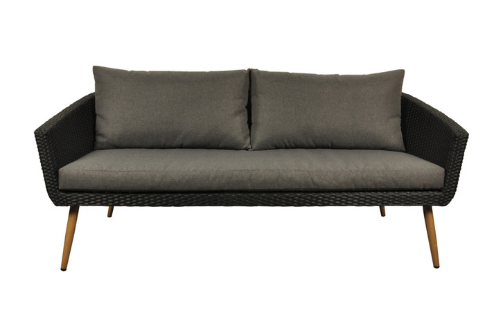 Havesofa 3-pers. antracit/grå 181 x 78 x 70 cm 